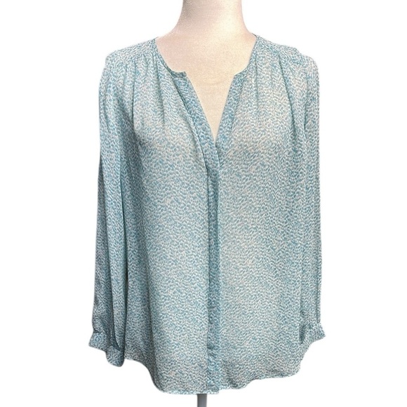 Joie Women's Blue Patterned Silk Top Size S - Picture 6 of 8